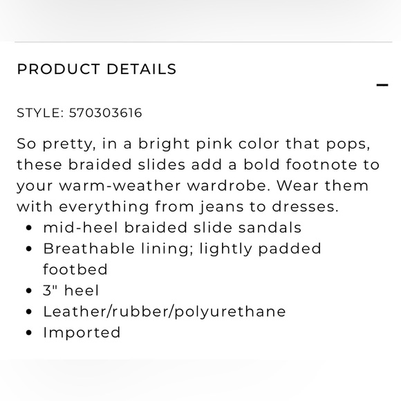 ✨NWT✨ WHBM Braided Mid Heel Slide Sandals in Pink Kiss - Size 8.5 - Picture 2 of 4